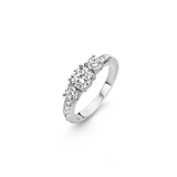 Ti Sento Sterling Silver Classic Triple Zirconia Ring 7mm