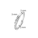 Ti Sento Petite Three Stone CZ Band Ring SALE