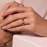 Ti Sento Gathered Gold Plated CZ Tapered Band Ring SALE