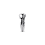 Ti Sento Gathered Oxidised CZ Tapered Band Ring SALE