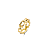 Ti Sento Oval Chain Link Gold Plated Ring