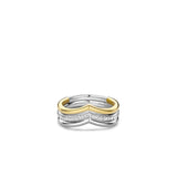 Ti Sento Wide Wishbone CZ Band Ring SALE
