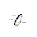 Ti Sento Emerald Cut Blue CZ Multi Stone Ring SALE