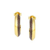 Nomination Aurea Hoop Earrings, Sterling Silver Gold Plated Coffee CZ SALE