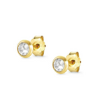 Nomination Bella Details Stud Earrings, Sterling Silver Gold Plated CZ