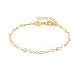 Nomination Bella Details Elongated Chain Bracelet, Sterling Silver Gold Plated CZ