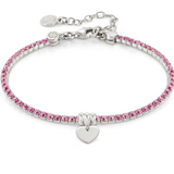 Nomination ChicNCharm Pink Heart Bracelet, Sterling Silver CZ SALE