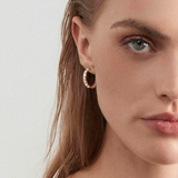 Nomination ChicNCharm Joyful Hoop Earrings, Sterling Silver Gold Plated CZ
