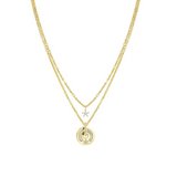 Nomination Sentimental Star Double Necklace, Sterling Silver Gold Plated CZ SALE
