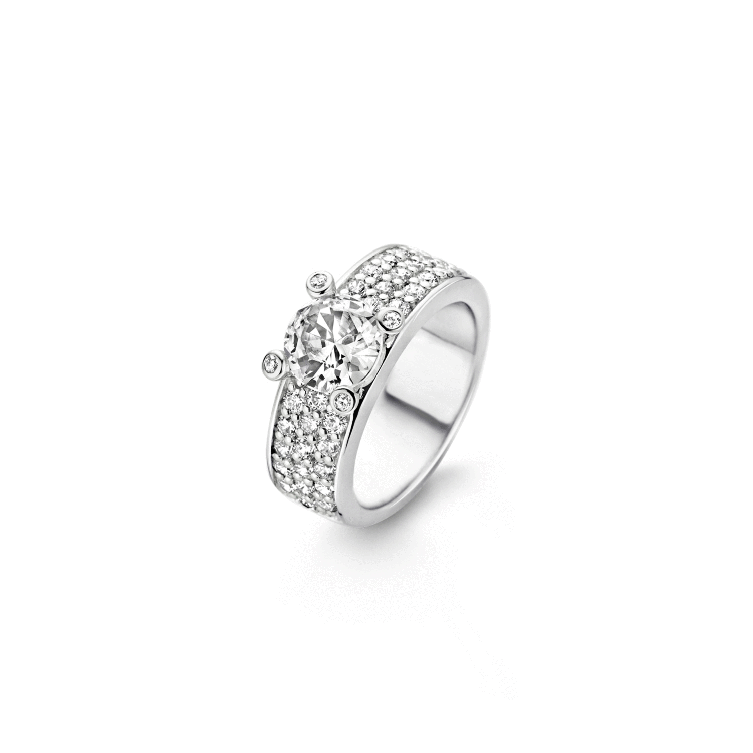 Sentio Rings Ti Sento Sterling Silver Luxe Sparkle Claw Solitaire CZ Ring SALE – WJ ...