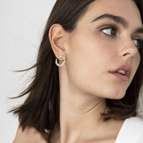 Nomination Colour Wave Spiral Earrings, Sterling Silver Gold Plated CZ