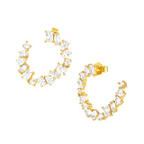 Nomination Colour Wave Spiral Earrings, Sterling Silver Gold Plated CZ