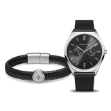 Bering Ultra Slim Black Watch & Bracelet Gift Set SALE