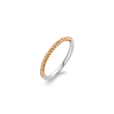 Ti Sento Narrow Twist Rose Gold Plated Stacking Ring SALE