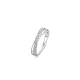 Ti Sento Sterling Silver Crossover CZ Ring 5mm
