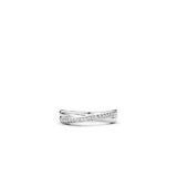 Ti Sento Sterling Silver Crossover CZ Ring 5mm