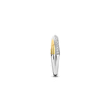 Ti Sento Sterling Silver Crossover CZ Ring Golden 5mm