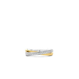 Ti Sento Sterling Silver Crossover CZ Ring Golden 5mm