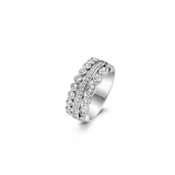Ti Sento Three Row CZ Stacking Effect Band Ring SALE