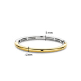 Ti Sento Rounded Gold Plated Oval Hinged Bangle SALE