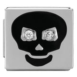 Nomination Steel Ikon Rubber Skull Bracelet With Charms SALE