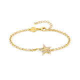 Nomination Truejoy Star Bracelet, Sterling Silver Gold Plated CZ