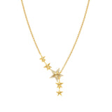 Nomination Truejoy Star Asymmetrical Necklace, Sterling Silver Gold Plated CZ