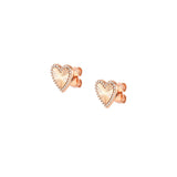 Nomination Truejoy Heart Stud Earrings, Sterling Silver Rose Plated CZ SALE