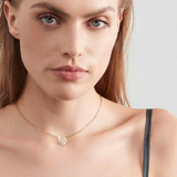 Nomination Ray of Light Heart Small Necklace, Sterling Silver Gold Plated CZ