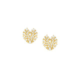 Nomination Ray of Light Heart Stud Earrings, Sterling Silver Gold Plated CZ