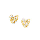 Nomination Ray of Light Heart Stud Earrings, Sterling Silver Gold Plated CZ