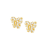 Nomination Ray of Light Butterfly Stud Earrings, Sterling Silver Gold Plated CZ