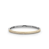 Ti Sento Multi Row Gold Plated CZ Hinged Bangle