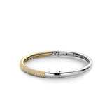 Ti Sento Multi Row Gold Plated CZ Hinged Bangle