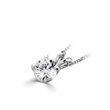 18ct White Gold Diamond Solitaire Brilliant Cut Four Claw Pendant 0.20ct