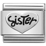 Nomination Classic Silver Sister Heart Charm