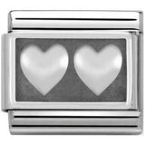 Nomination Classic Silver Double Heart Charm SALE