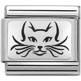 Nomination Classic Sterling Silver Cat with Whiskers Charm