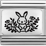 Nomination Classic Sterling Silver Floral Rabbit Charm
