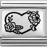 Nomination Classic Sterling Silver Floral Heart Charm