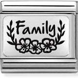Nomination Classic Sterling Silver Floral Family Charm