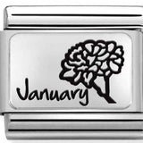 Nomination Classic Silver January Carnation Flower Charm