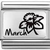 Nomination Classic Silver March Daffodil Flower Charm