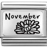 Nomination Classic Silver November Chrysanthemum Flower Charm
