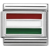 Nomination Classic Silver Enamel Hungary Flag Charm