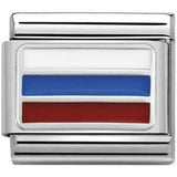 Nomination Classic Silver Enamel Russia Flag Charm