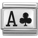Nomination Classic Silver Enamel Ace Of Clubs Charm SALE