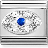 Nomination Classic Silver CZ Evil Eye Charm