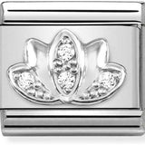 Nomination Classic Silver CZ Lotus Flower Charm