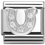 Nomination Classic Silver CZ Horseshoe Charm